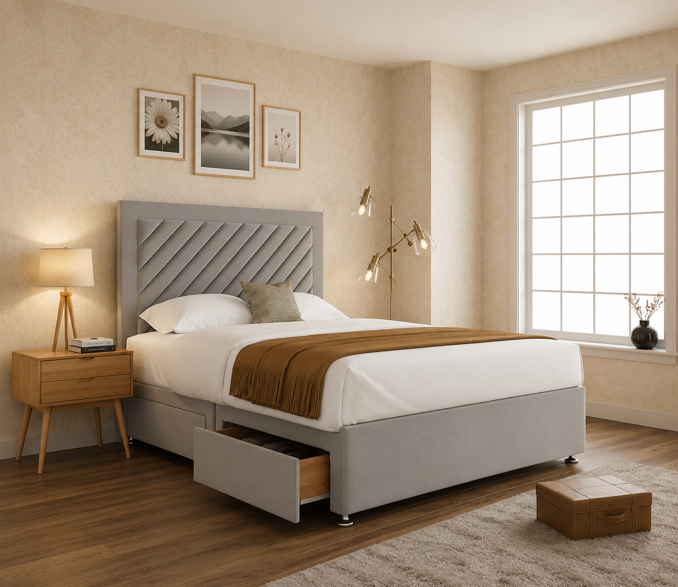 Marlen Diagonal Lines Divan Bed