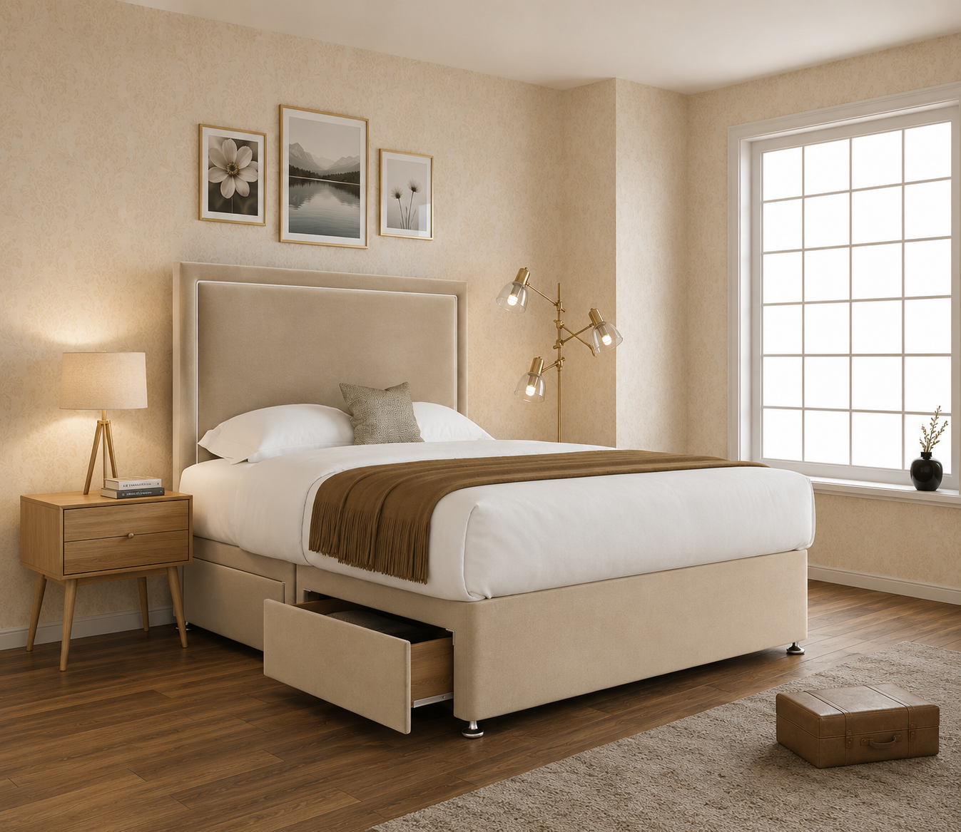 Irene Bumperbar Plain Divan Bed