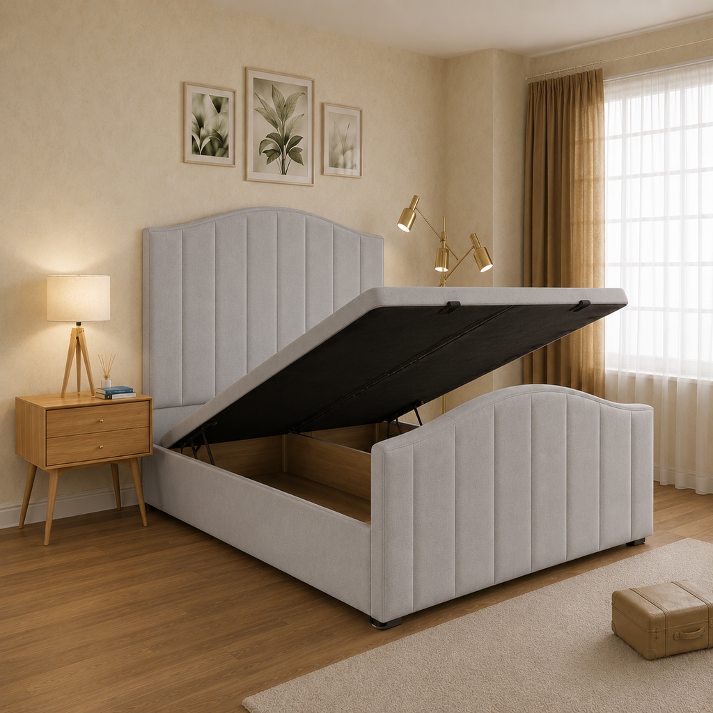 Mario Panel Curved Divan Ottoman Storage Bed