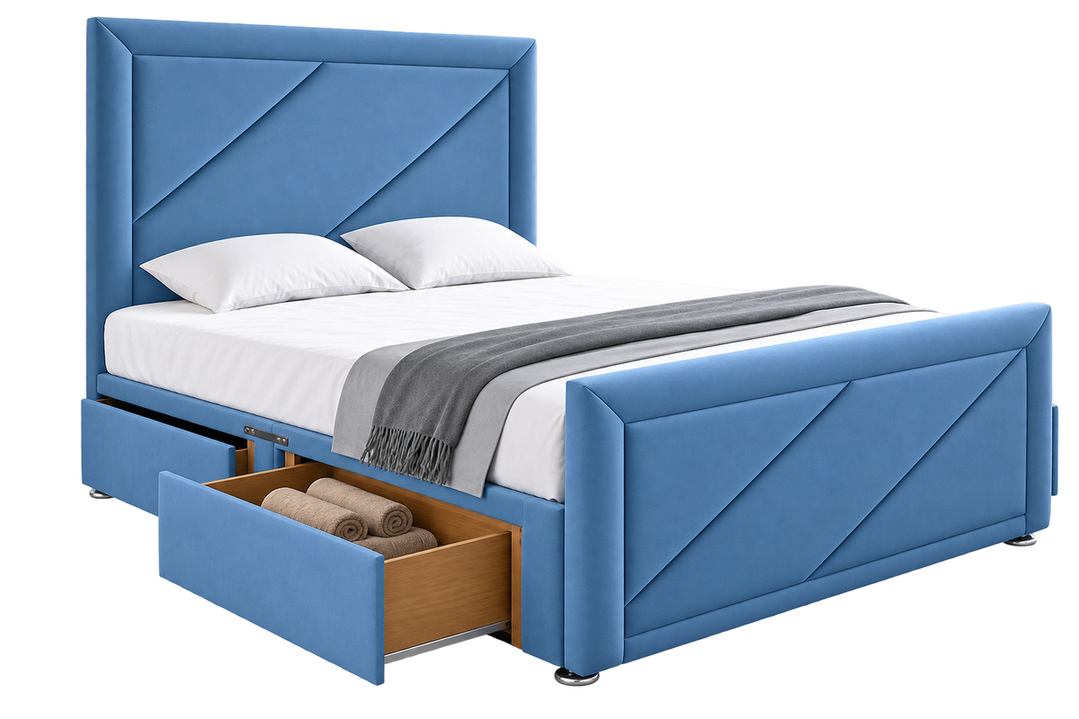 Leo Plain Divan Bed With Footboard