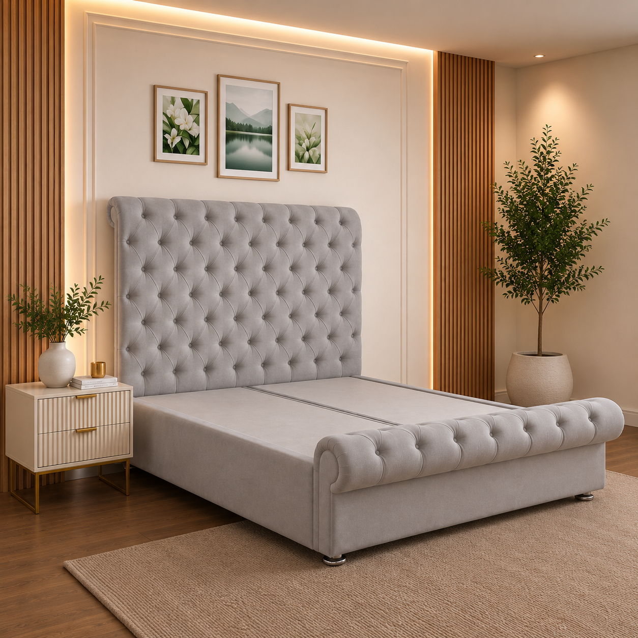 Marlow Sleigh Divan Ottoman Bed