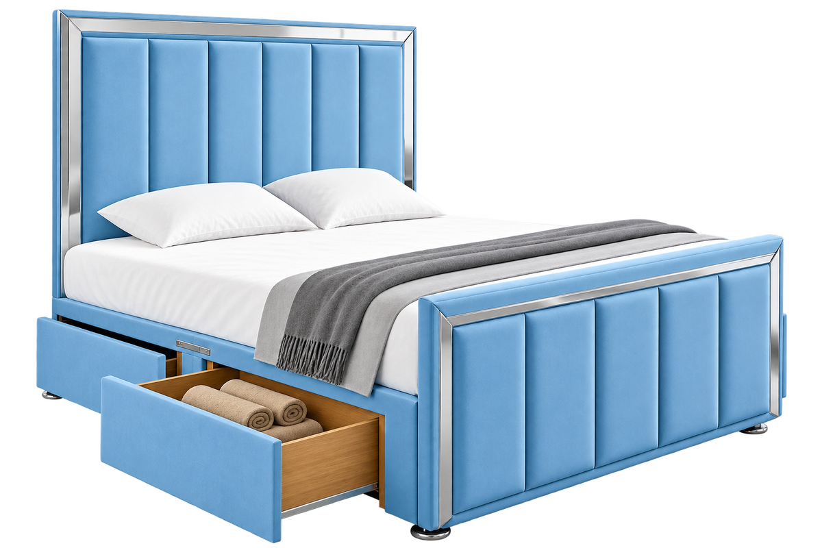 Horizon Art Deco Divan Bed With Footboard