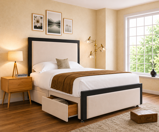 Tia Divan Bed With Black Border