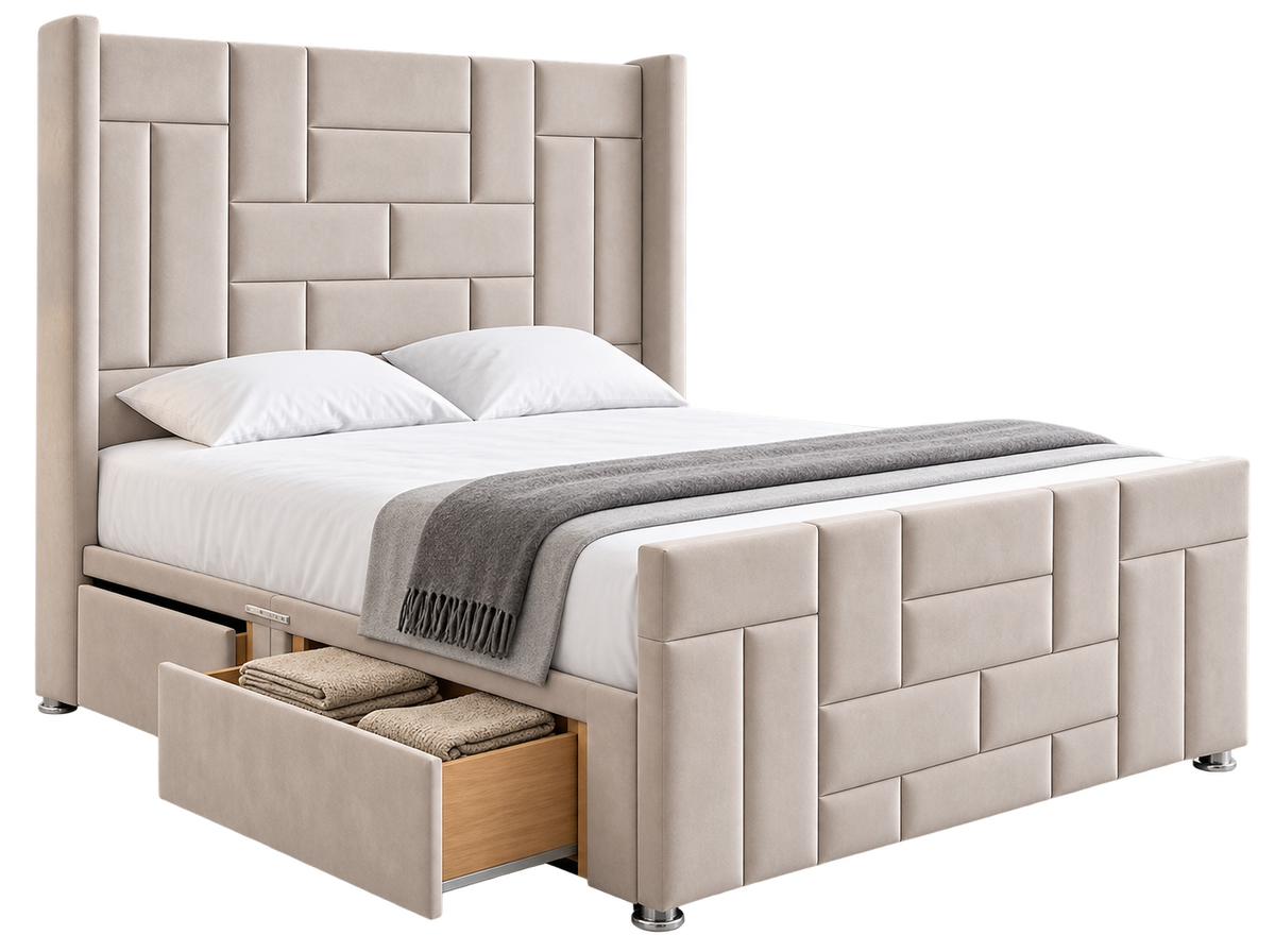 Tiles Stylish Divan Bed With Footboard