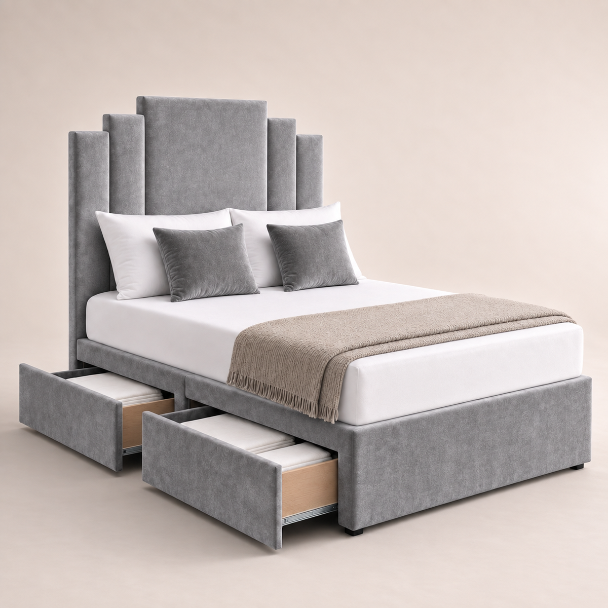 Malibu Steps Panel Upholstered Divan Bed
