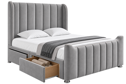 Dora Winged Luxury Divan Bed With Matching Footboard