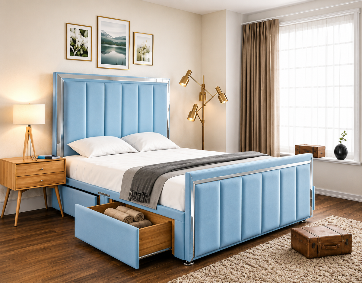 Horizon Art Deco Divan Bed With Footboard