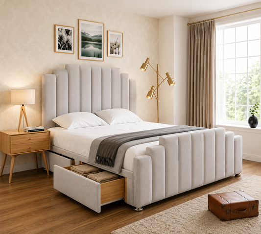 Evri Divan Bed With Steps Panel Headboard