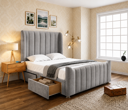 Dora Winged Luxury Divan Bed With Matching Footboard