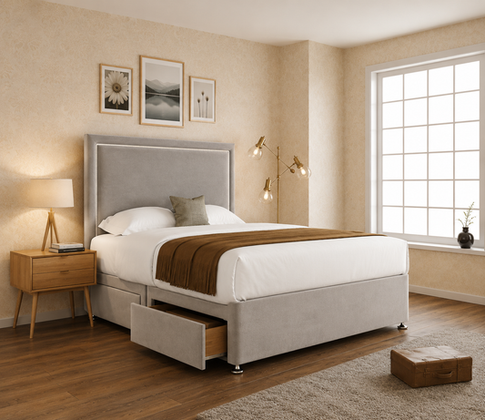 Irene Bumperbar Plain Divan Bed