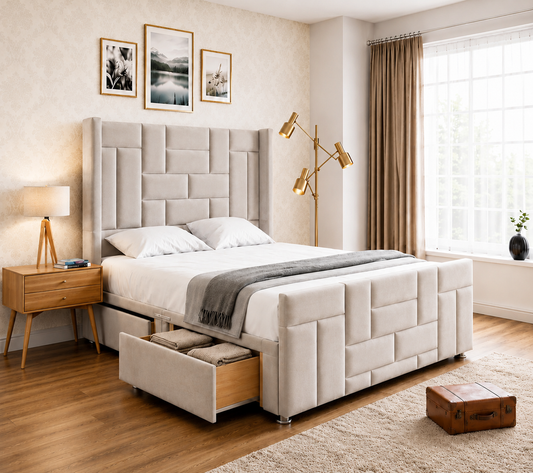 Tiles Stylish Divan Bed With Footboard