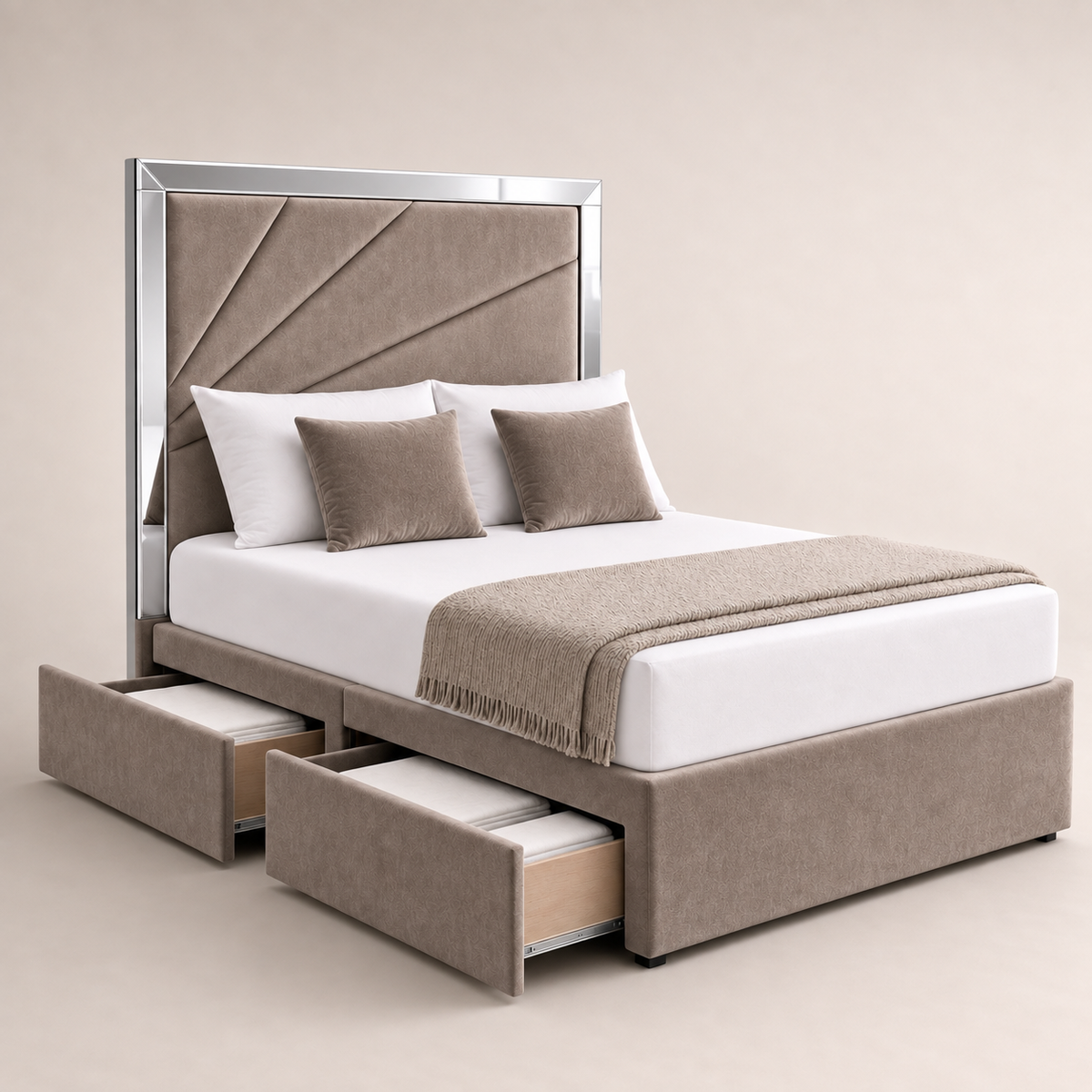 Nancy Art Deco Mirrored Divan Bed