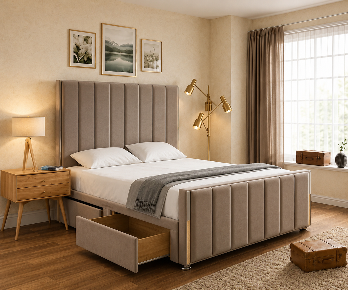 Amelia Paneled Divan Bed With Footboard