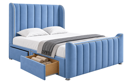 Dora Winged Luxury Divan Bed With Matching Footboard