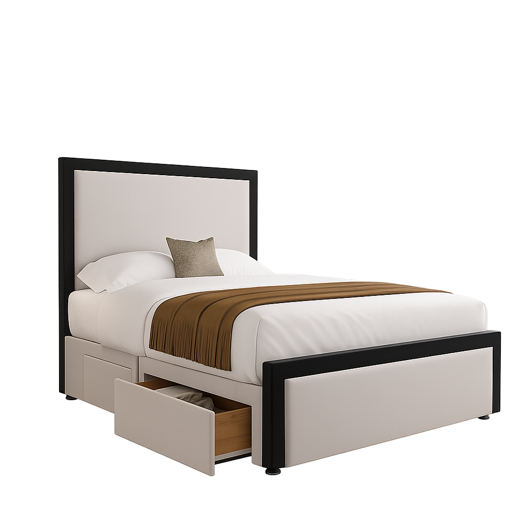 Tia Divan Bed With Black Border