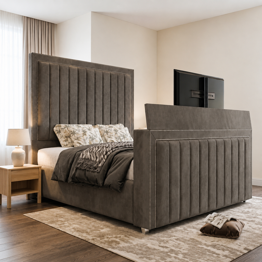 Paris Panel TV Bed Frame With Bumperbar