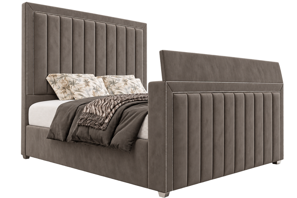 Paris Panel TV Bed Frame With Bumperbar