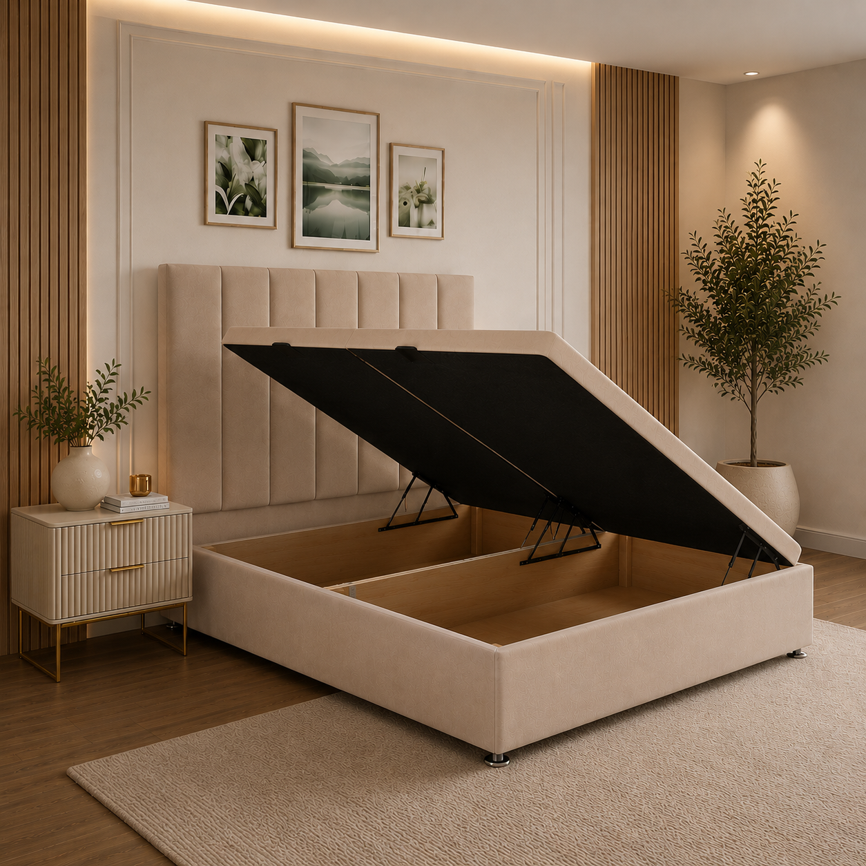 Olivia Plain Divan Ottoman Storage Bed