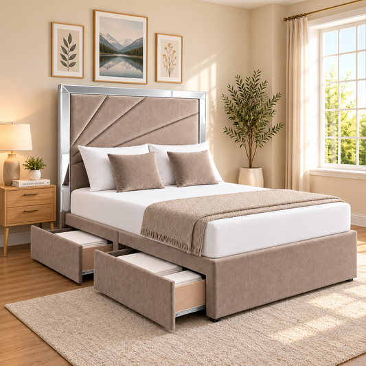 Nancy Art Deco Mirrored Divan Bed