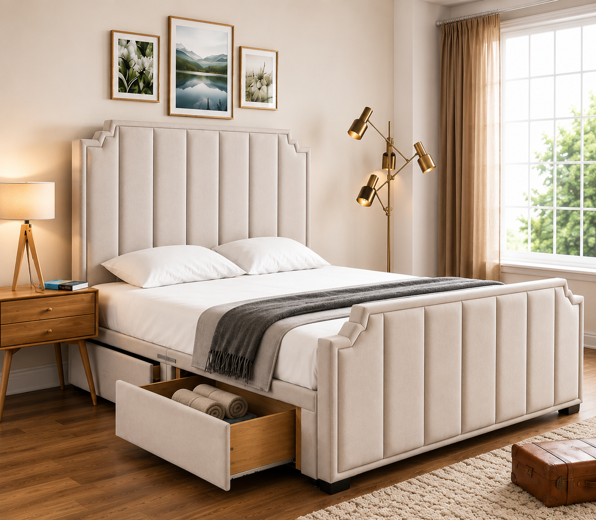 Hampton Steps Panel Divan Bed