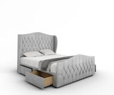 Melbourne Chesterfield Curved Winged Divan Bed With Footboard