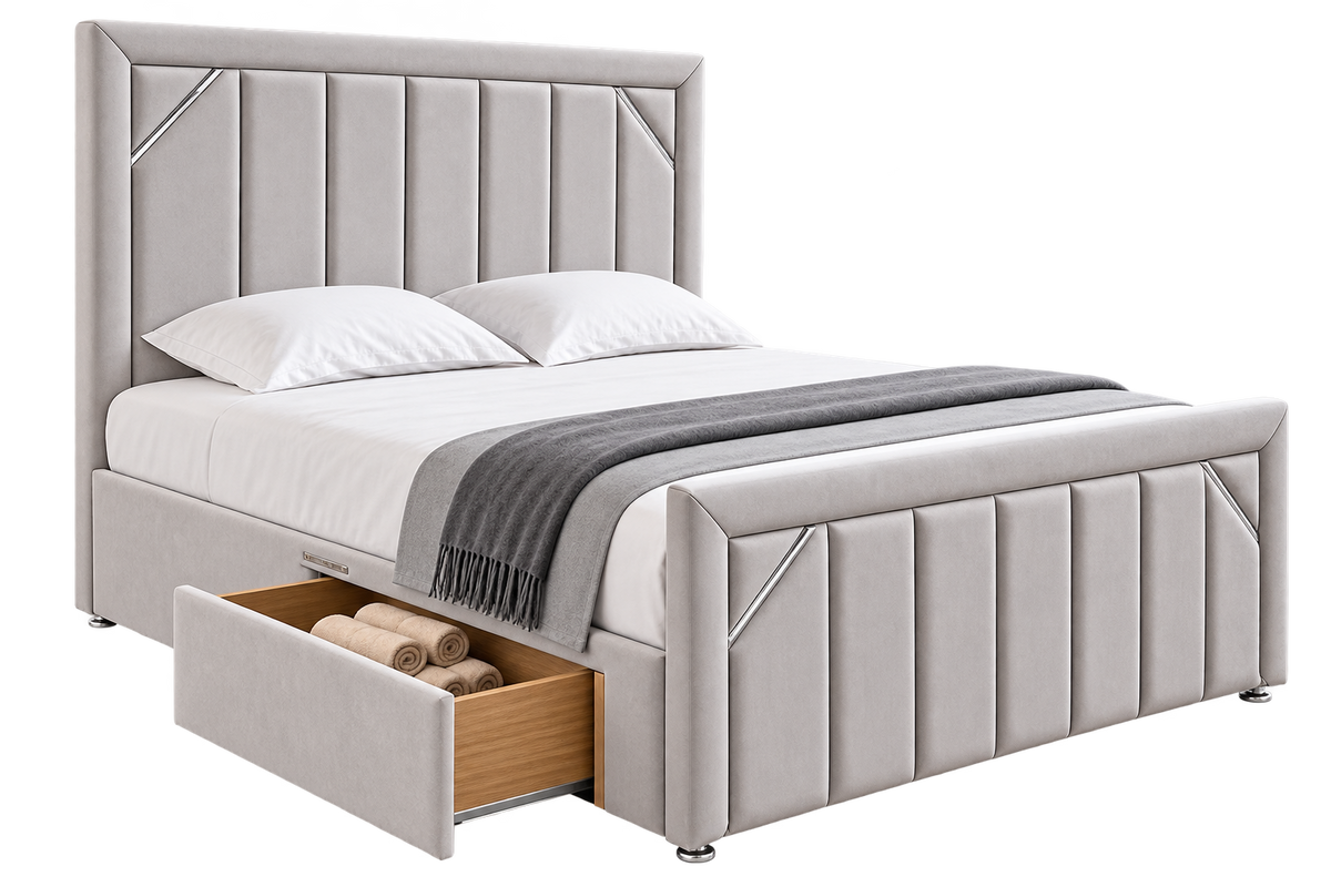 Astore Divan Bed in Bumper Bar Design With Matching Footboard