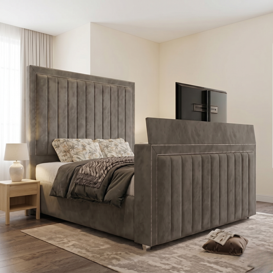 Paris Panel TV Bed Frame With Bumperbar