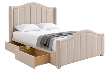 Keri Winged Divan Bed With Curved Headboard and Footboard