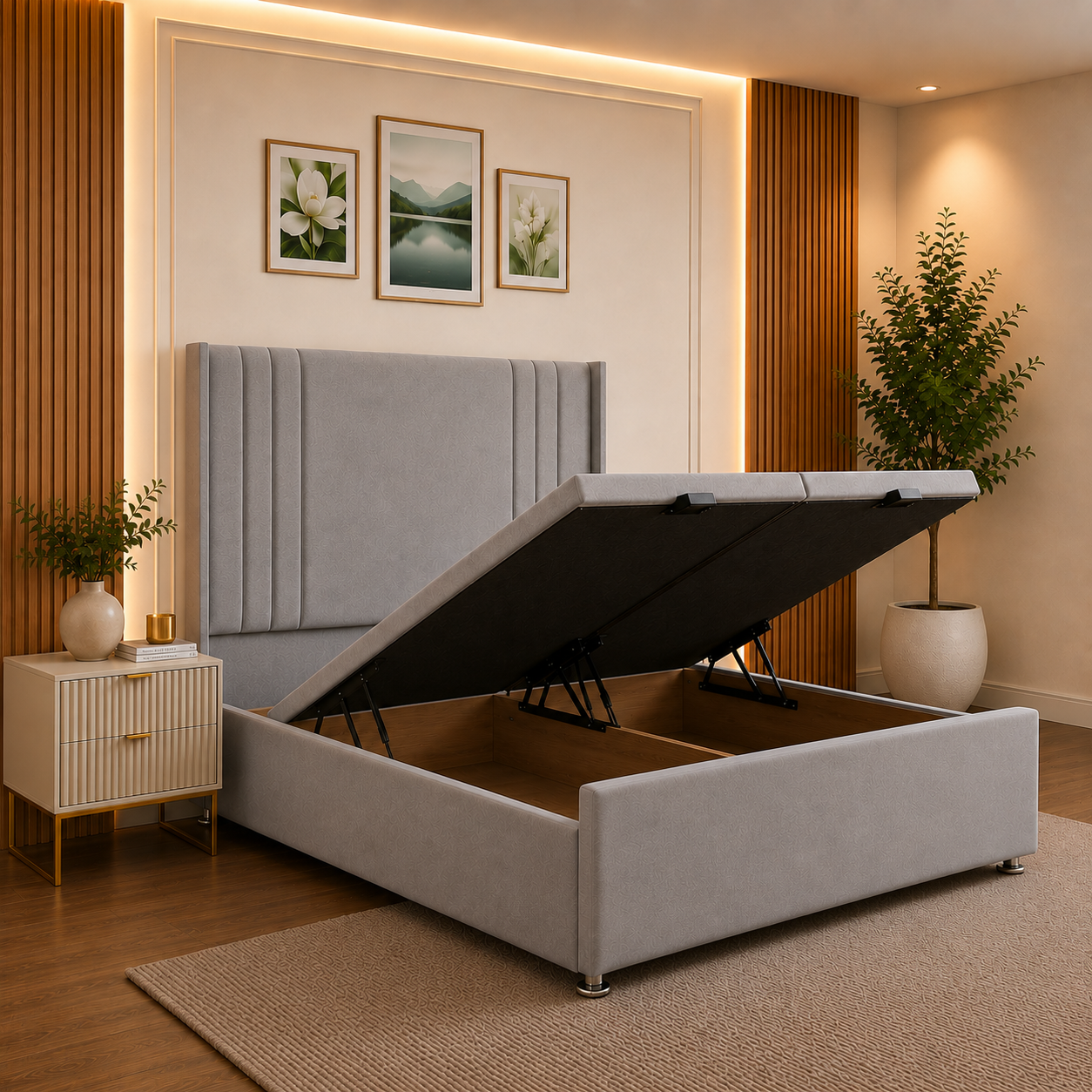 Zoe Linestyle Divan Ottoman Bed