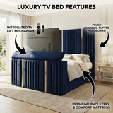 Casper Linestyle TV Bed Frame With Gold Strips