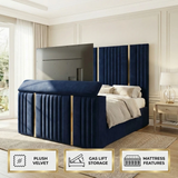 Casper Linestyle TV Bed Frame With Gold Strips