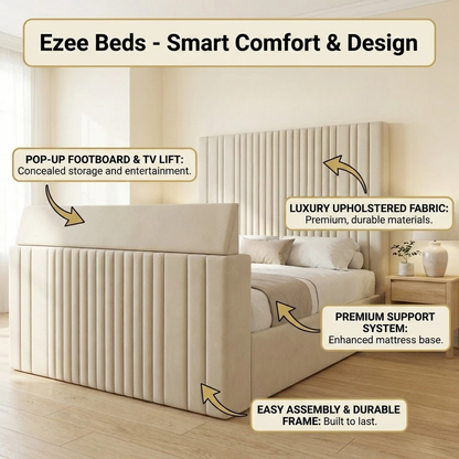 Mia Linestyle Upholstered TV Bed Frame