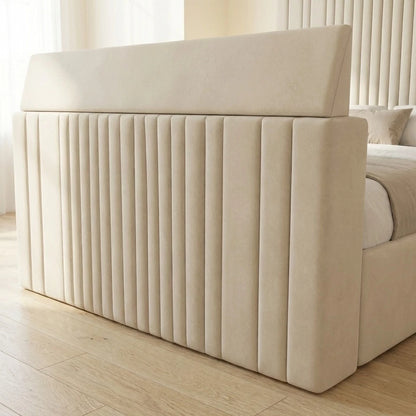 Mia Linestyle Upholstered TV Bed Frame