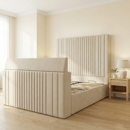 Mia Linestyle Upholstered TV Bed Frame