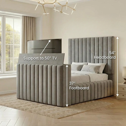Madrid Linestyle Padded TV Bed Frame