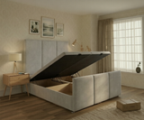 Olive Divan Ottoman Bed With three panel Headboard