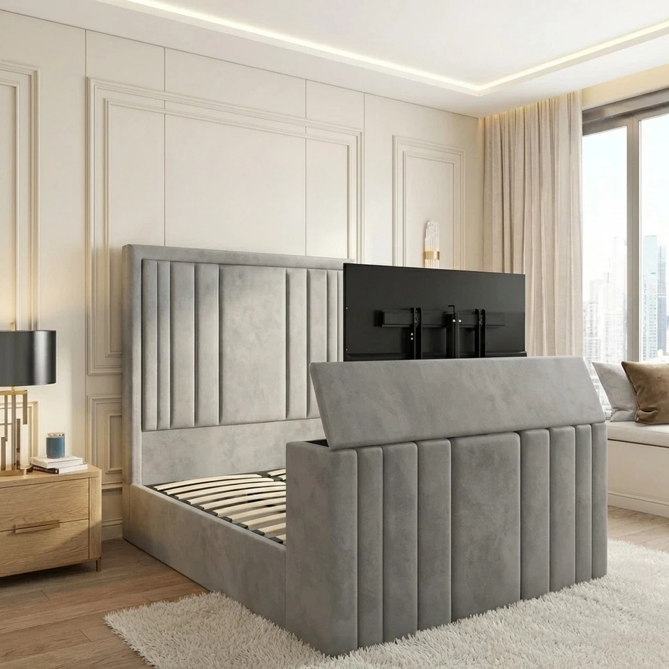York Upholstered TV Bed Frame
