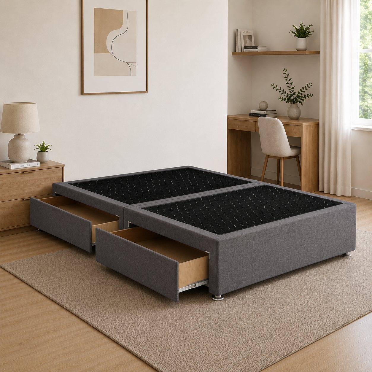 Ghost Reinforced Divan Platform Base with Drawers
