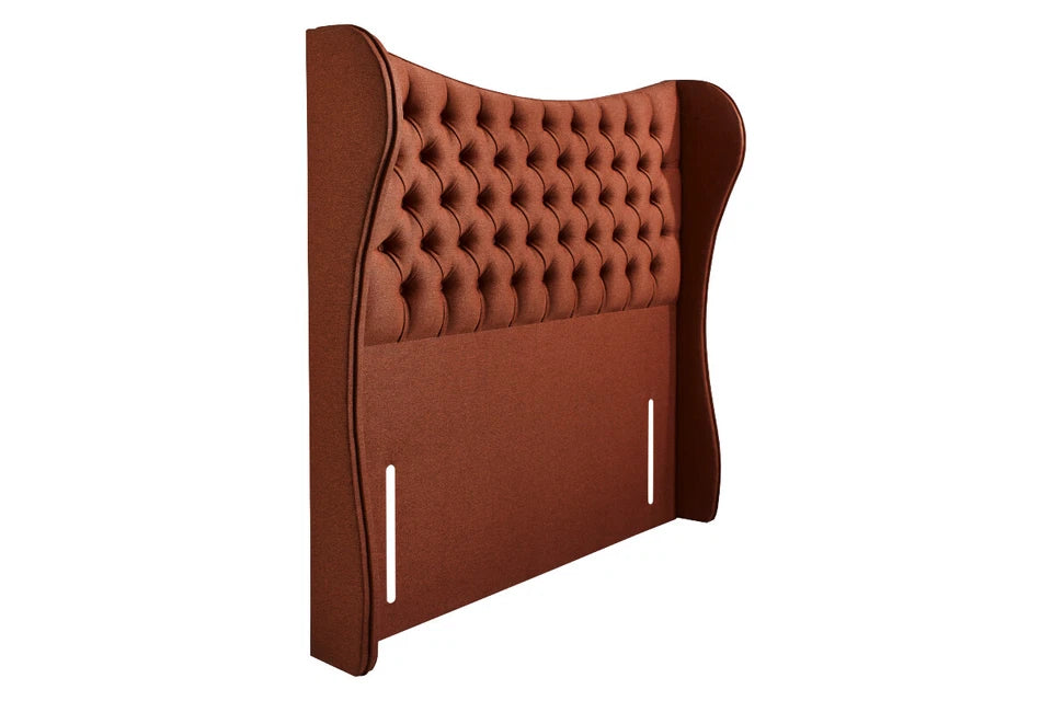 Lenny Upholstered Curved Winged Floor Standing Headboard