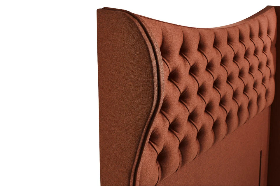 Lenny Upholstered Curved Winged Floor Standing Headboard