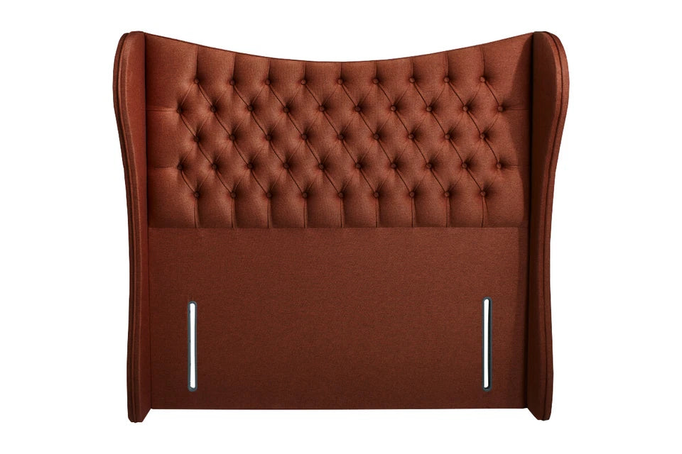 Lenny Upholstered Curved Winged Floor Standing Headboard