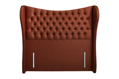 Lenny Upholstered Curved Winged Floor Standing Headboard