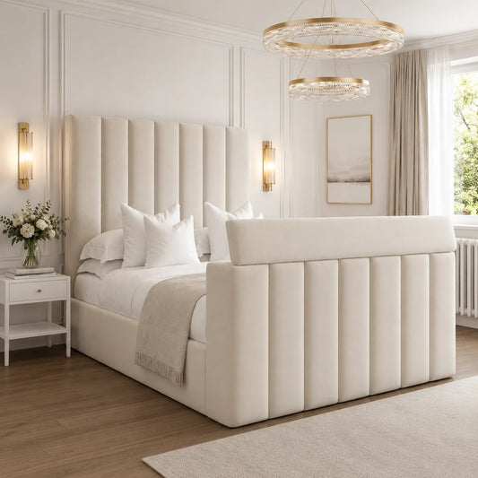 Fiona Panel Upholstered TV Bed Frame