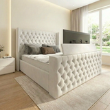 Tobbie Chesterfield Upholstered Winged TV Bed Frame
